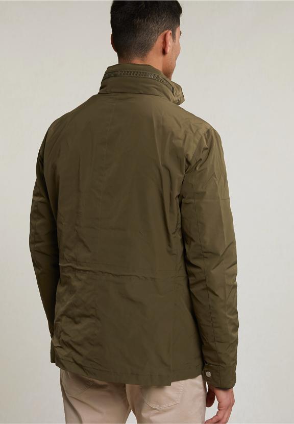 Fancy Buttoned Jacket Applied Pockets Khaki - Khaki