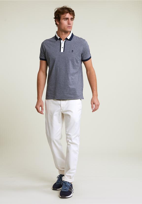 Custom Fit Silky Cotton Polo Polo Navy - Bleu