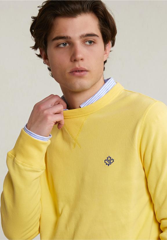Fancy Crew Neck Sweater Sun Flower - Jaune