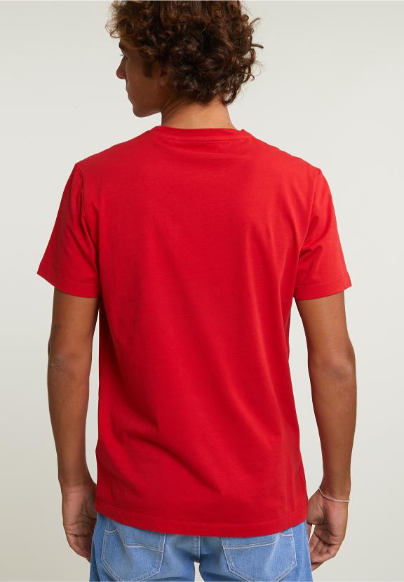 Normal Fit Basic T-Shirt Short Sleeves Harvard Red - Rouge