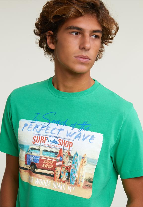 Normal Fit Basic T-Shirt Short Sleeves Apple - Vert