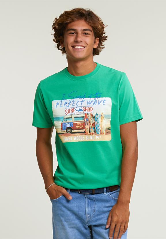 Normal Fit Basic T-Shirt Short Sleeves Apple - Vert