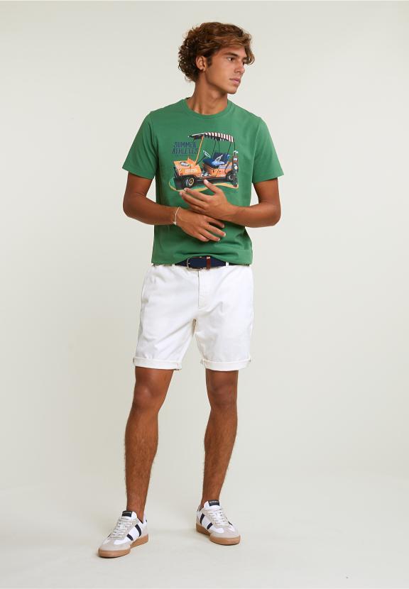 Normal Fit Basic T-Shirt Short Sleeves Belize Green - Vert