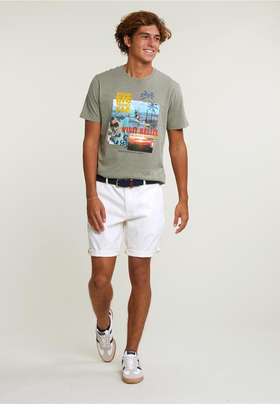 Normal Fit Basic T-Shirt Short Sleeves Safari Mix - Khaki