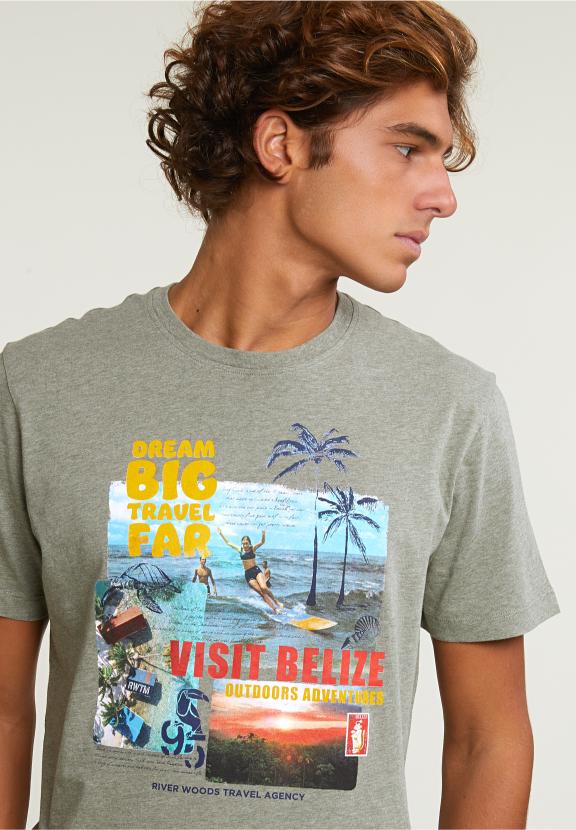 Normal Fit Basic T-Shirt Short Sleeves Safari Mix - Khaki