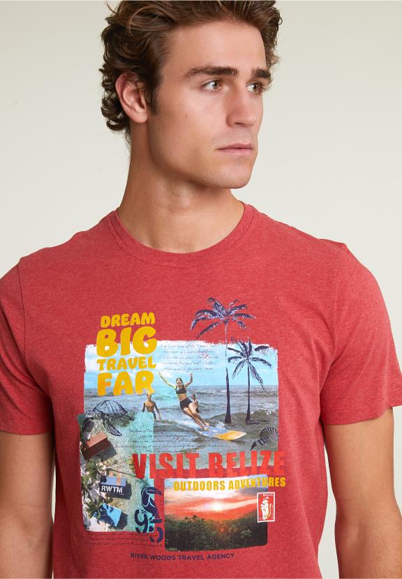 Normal Fit Basic T-Shirt Short Sleeves Scarlet Mix - Rose