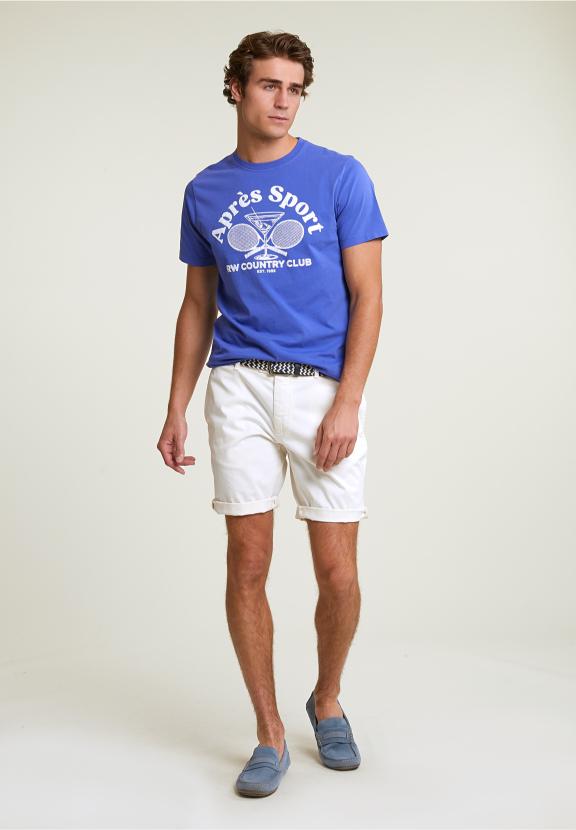 Normal Fit Basic T-Shirt Short Sleeves Reef Blue - Bleu