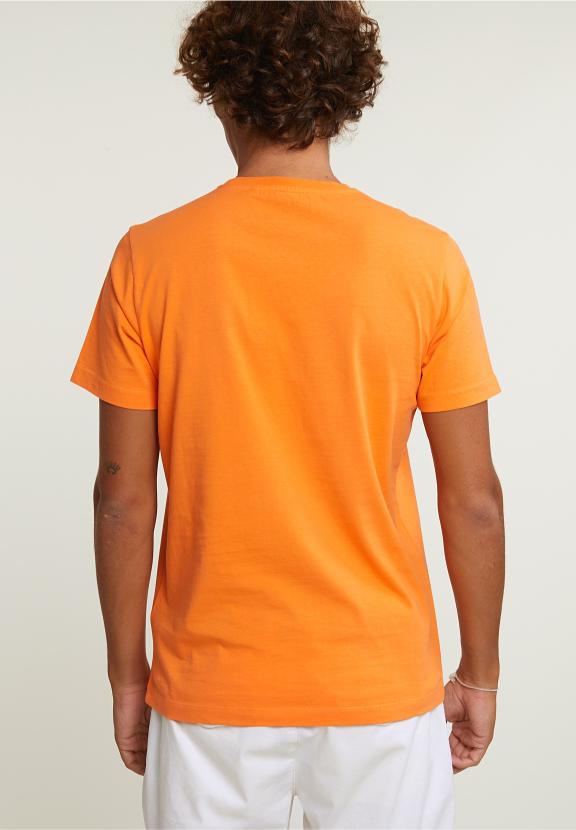 Normal Fit Basic T-Shirt Short Sleeves Electric Orange - Orange