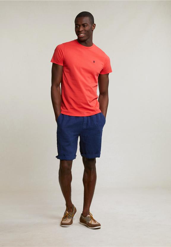 Custom Fit Basic Pima Cotton Crew Neck T-Shirt Cornell Red - Rouge