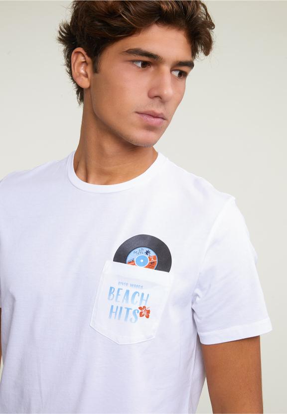 Custom Fit Fantasy T-Shirt Chest Pocket White - Blanc