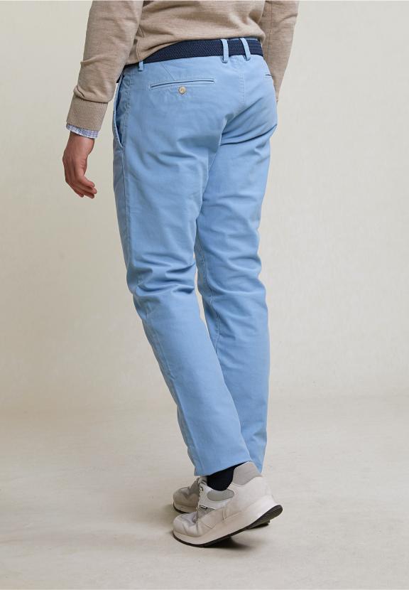 Slim Fit Basic Chino Pants Stretch Stone - Bleu