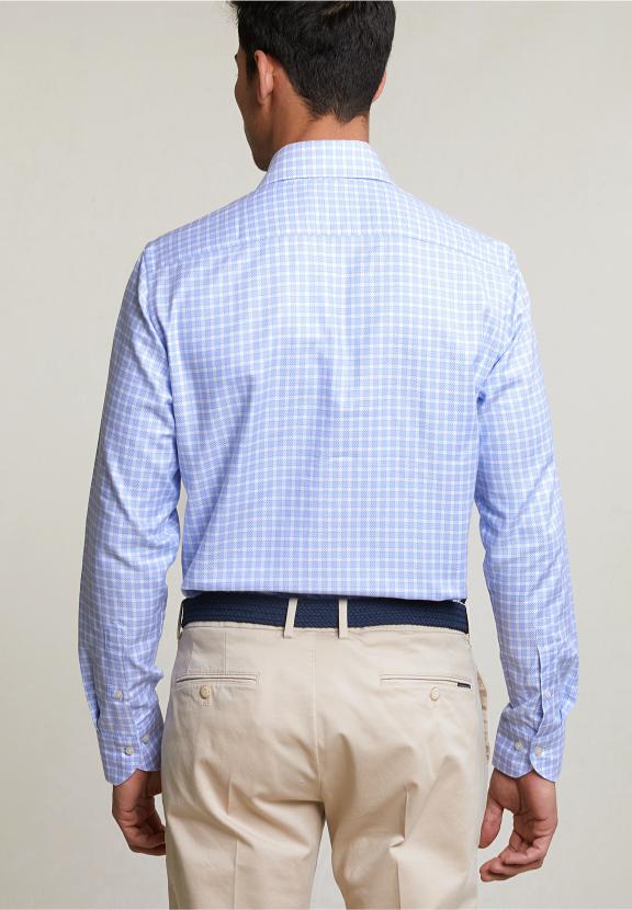 Custom Fit Checked Shirt Blue/White - Mix