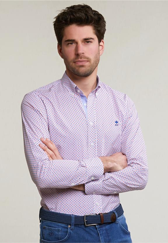 Custom Fit Fantasy Shirt Orange/Blue - Blanc