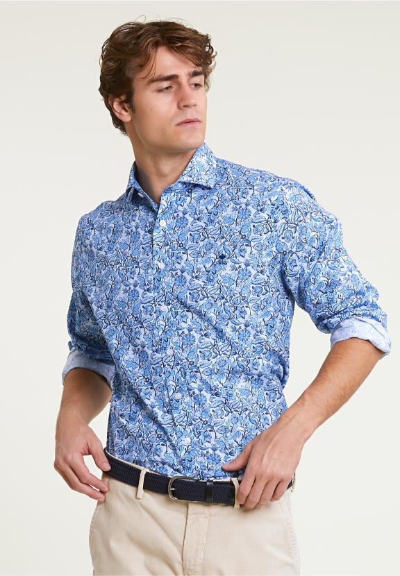 Regular Fit Floral Shirt Blue - Mix