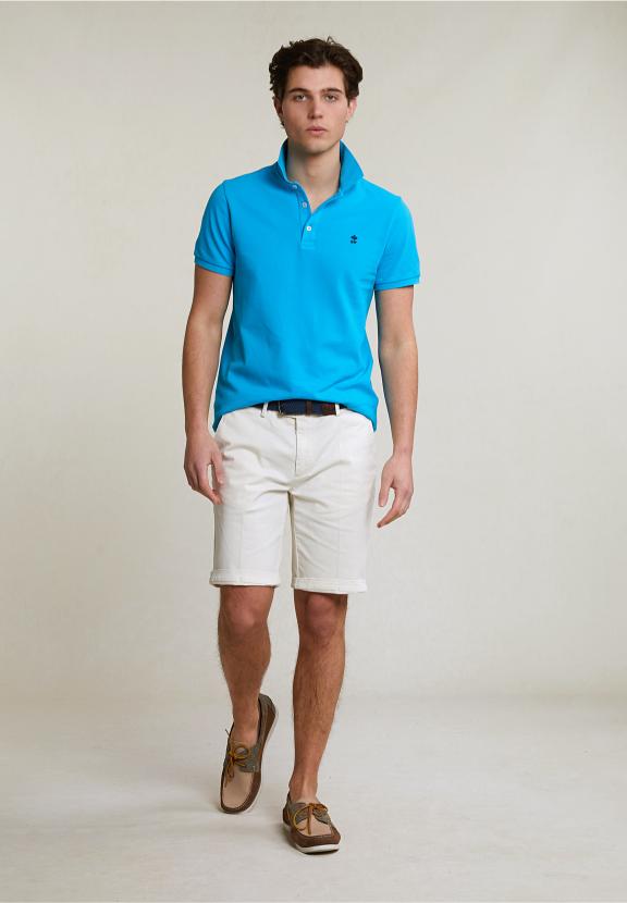 Custom Fit Basic Pima Cotton Polo Electric Blue - Bleu