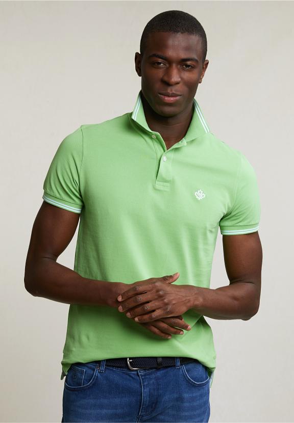 Custom Fit Cotton Polo Breadfruit - Vert