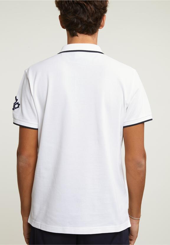 Custom Fit Sporty Stretch Polo Off White - Blanc