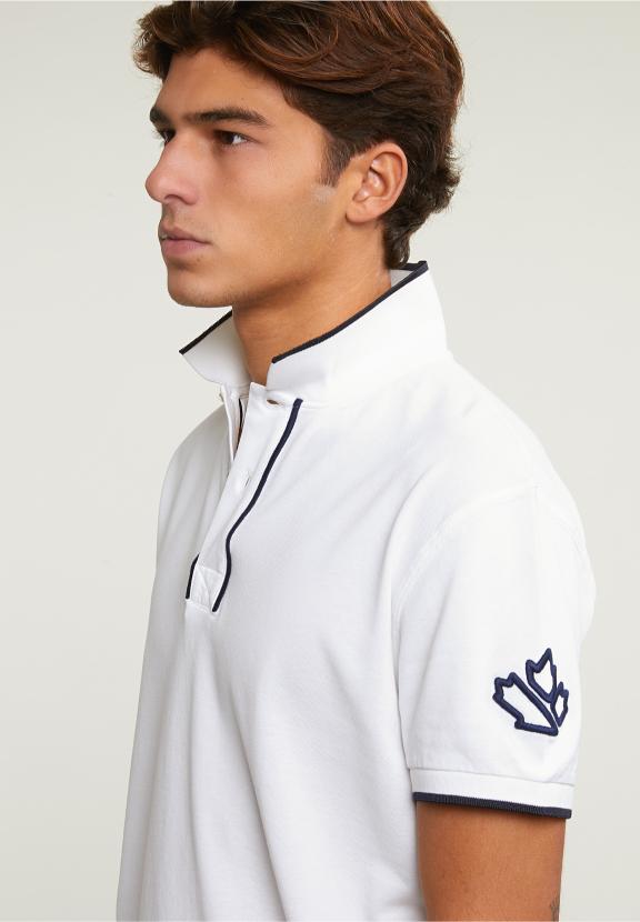 Custom Fit Sporty Stretch Polo Off White - Blanc