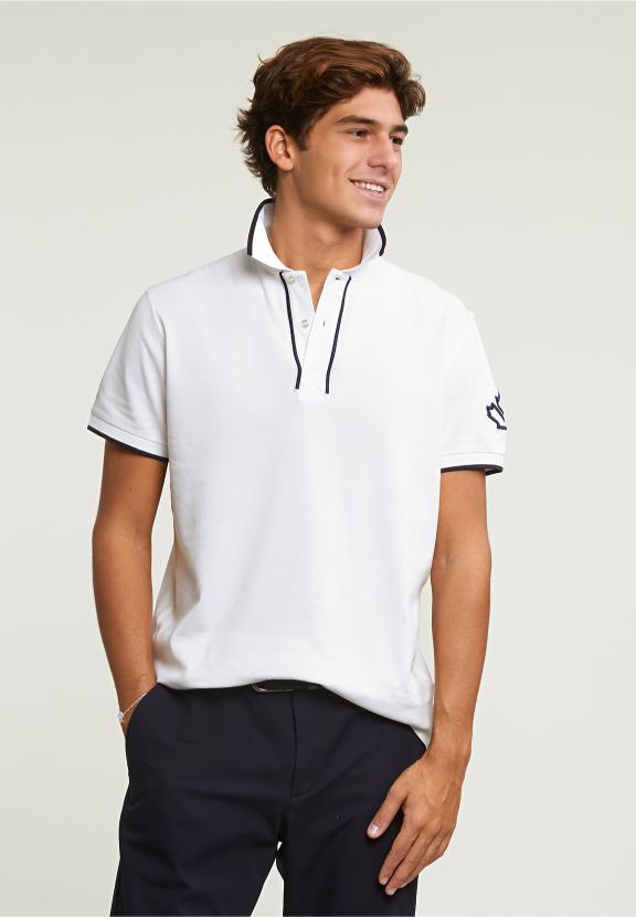 Custom Fit Sporty Stretch Polo Off White - Blanc