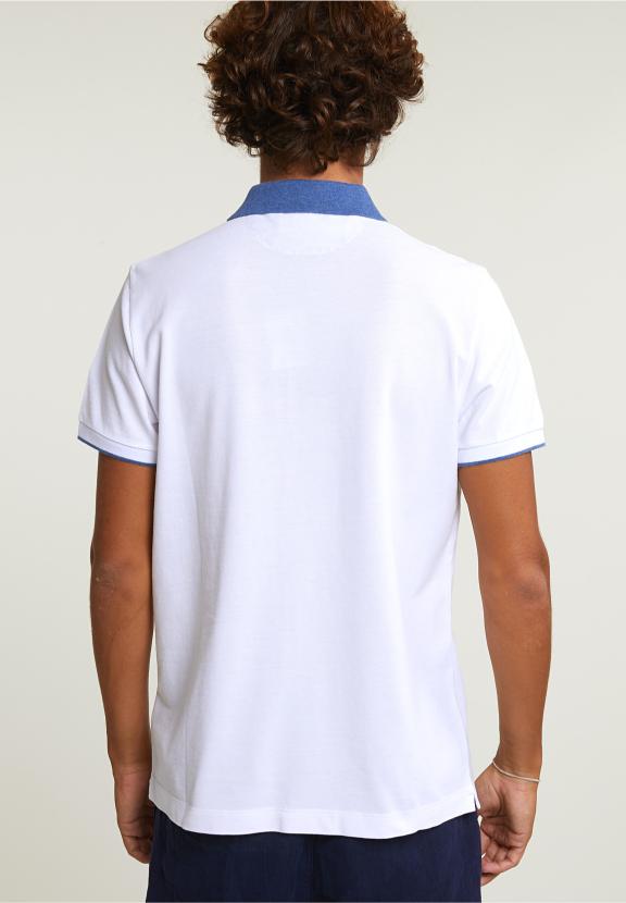 Custom Fit Fancy Cotton Polo White - Blanc