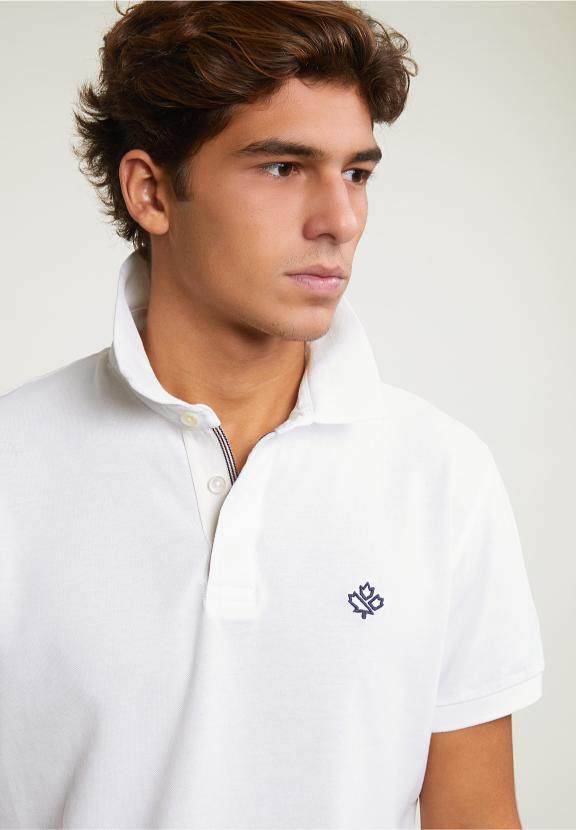 Custom Fit Sporty Stretch Polo Off White - Blanc