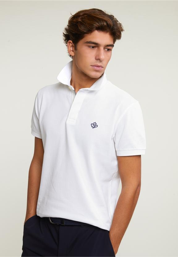 Custom Fit Sporty Stretch Polo Off White - Blanc