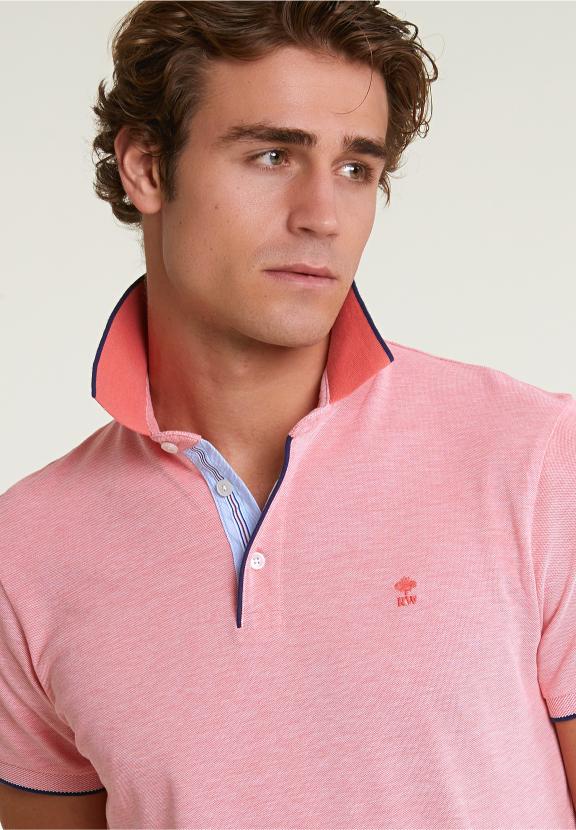 Custom Fit Cotton Stretch Polo Lt Sunset - Rose