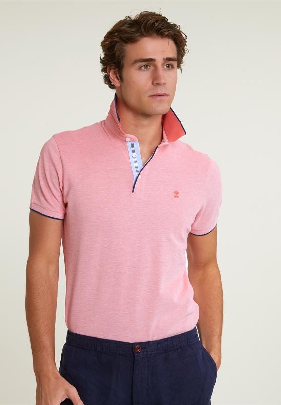 Custom Fit Cotton Stretch Polo Lt Sunset - Rose