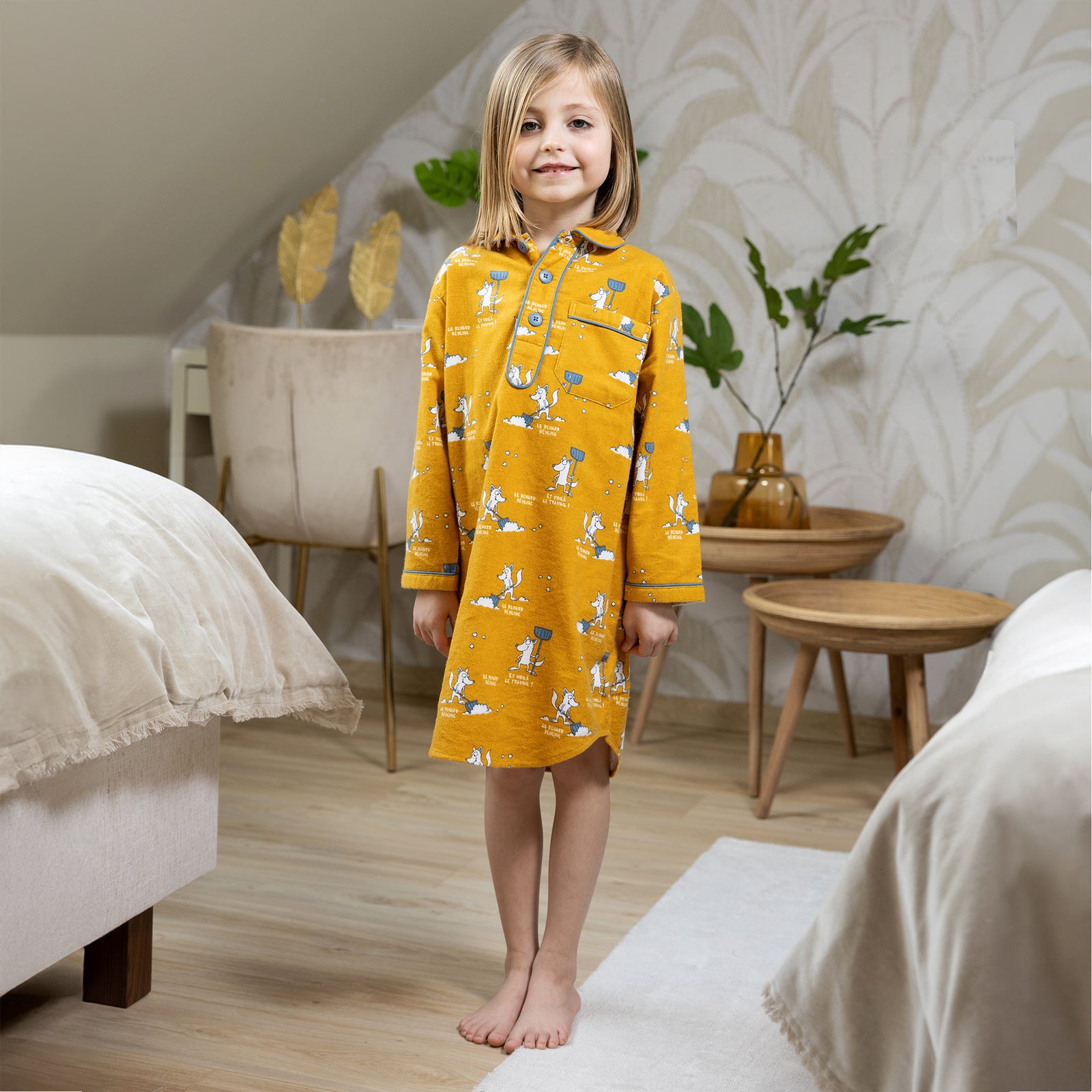 Nightdress Flannelle - Girl - Ocre