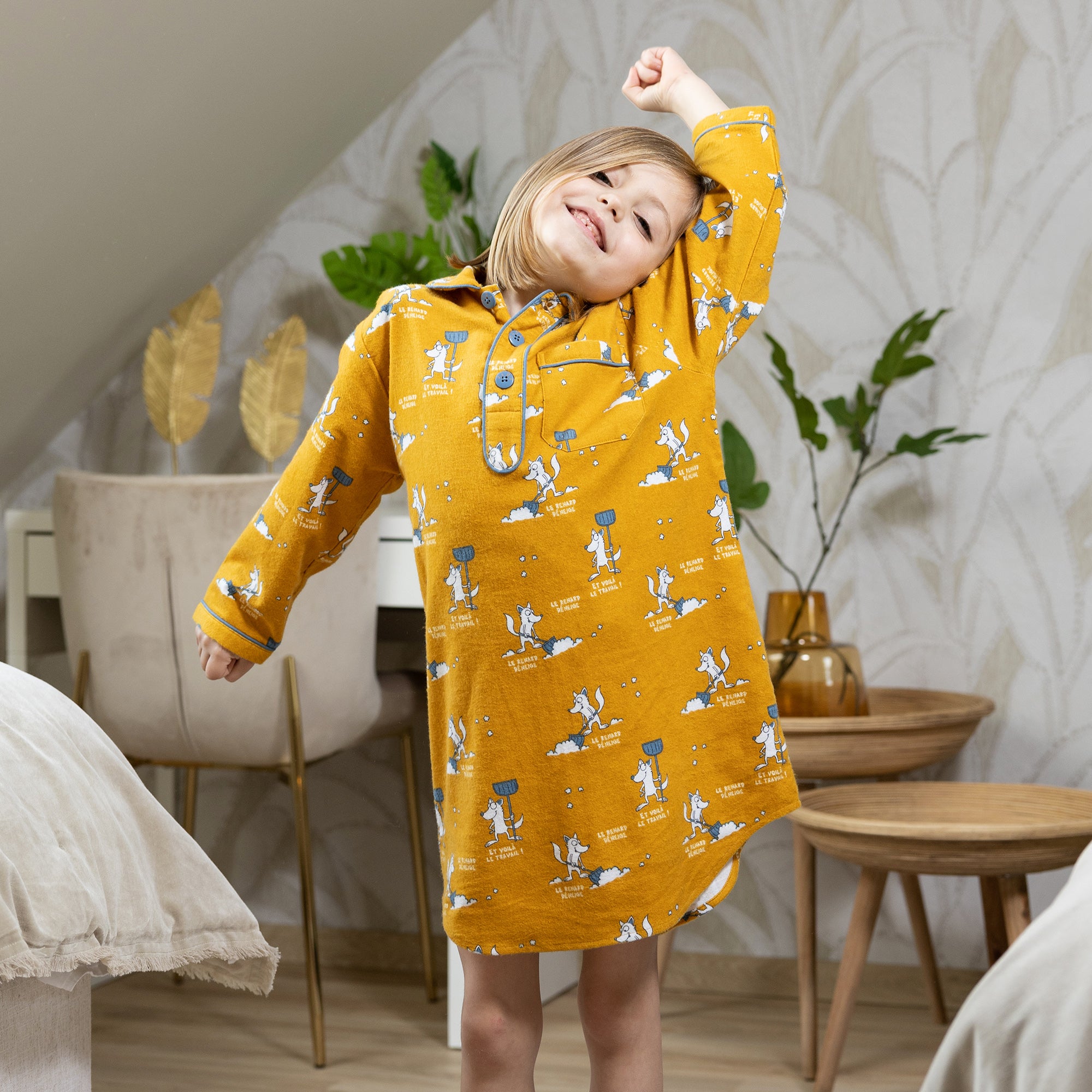 Nightdress Flannelle - Girl - Ocre