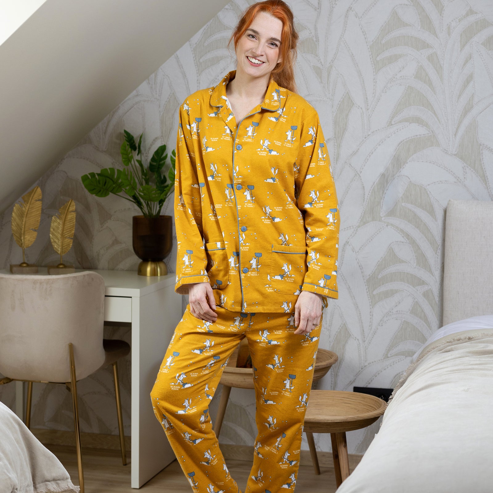 Pyjama Flannelle  - Women - Ocre