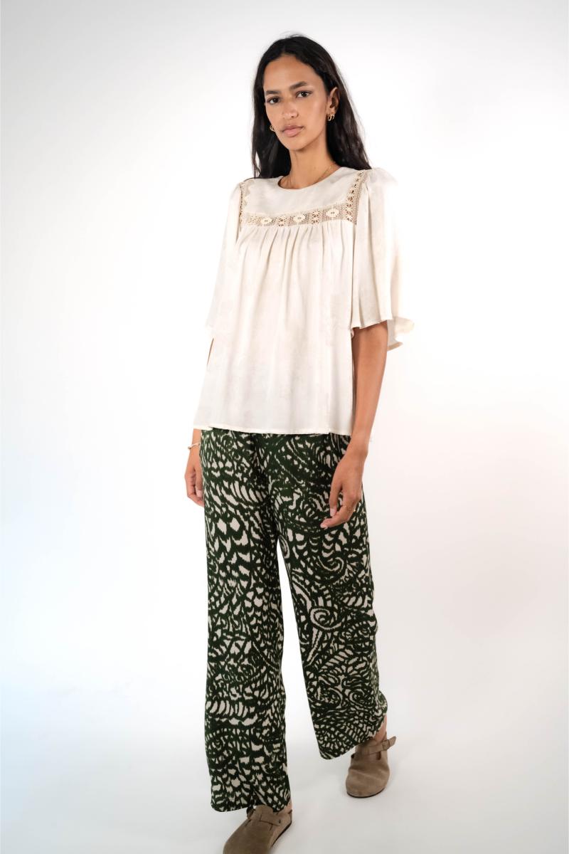 Pantalon - Seven - Khaki Flowers
