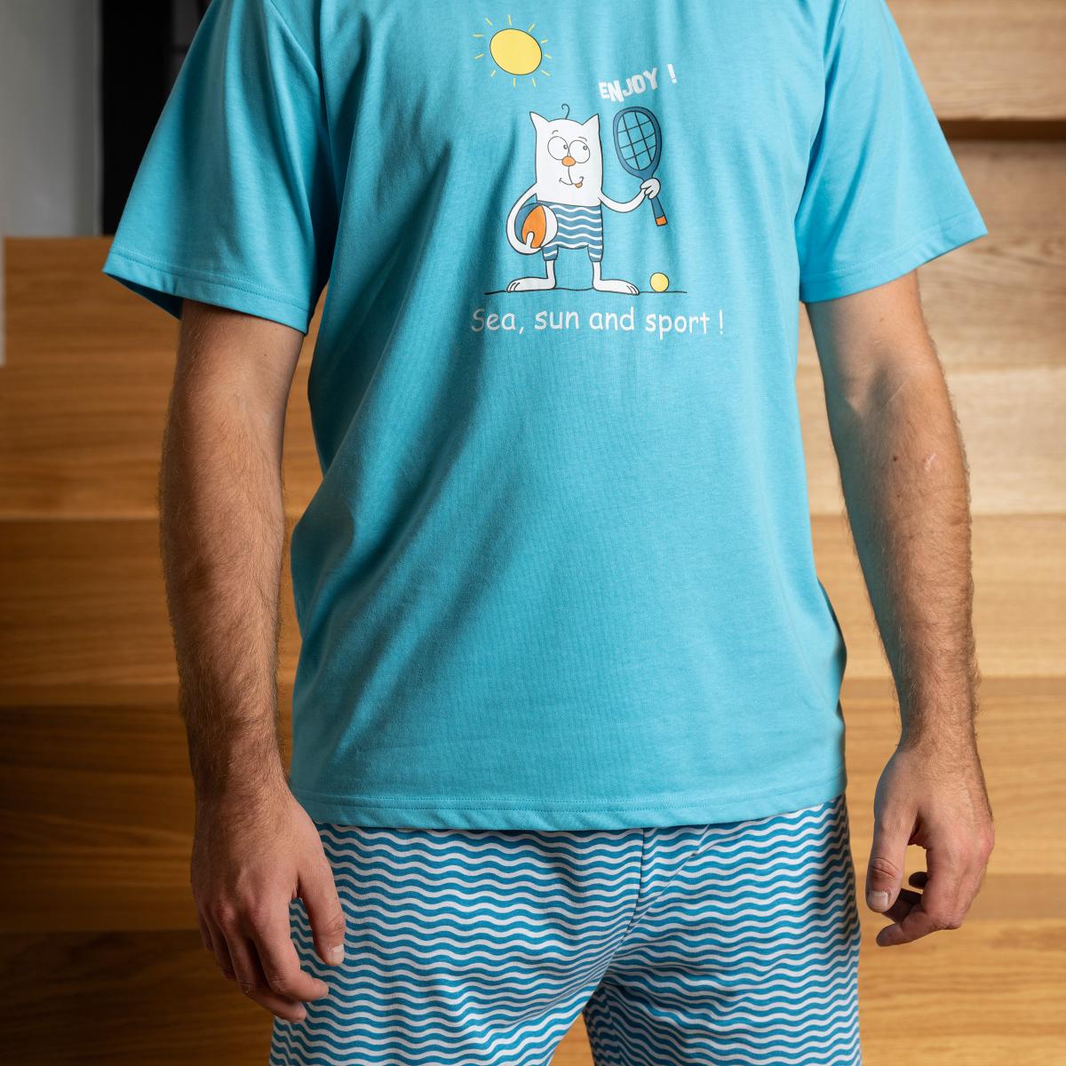 Homme - Short Pyjama - Bleu Azur