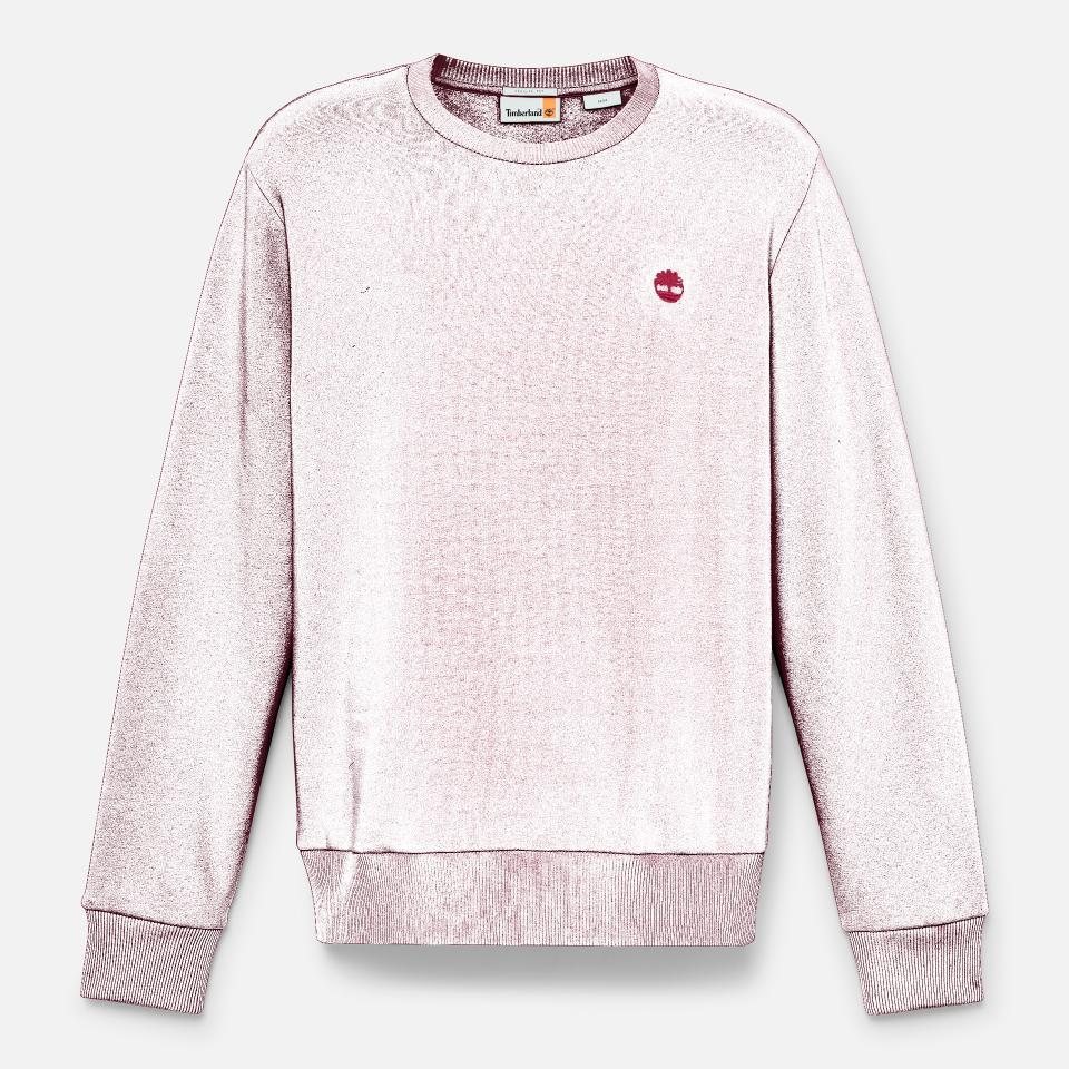 Oyster River Chest Logo Brushback Crew Neck Burgundy