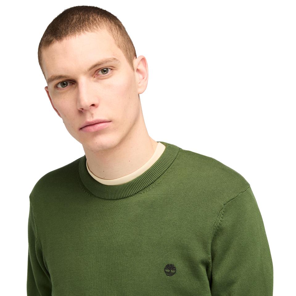 Williams River Cotton Yd Sweater Black Forest Green