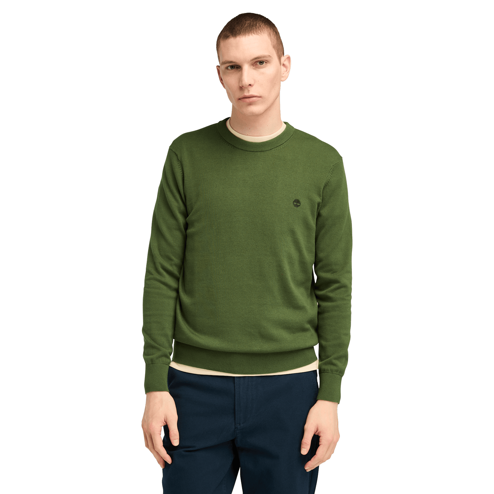 Williams River Cotton Yd Sweater Black Forest Green