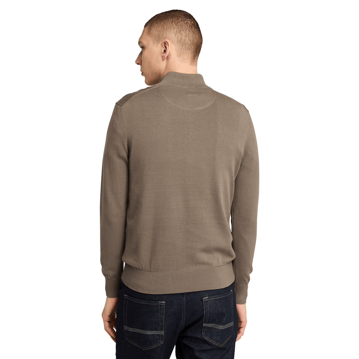 Williams River Cotton Yd 1/4 Zip Sweater Chocolate Chip