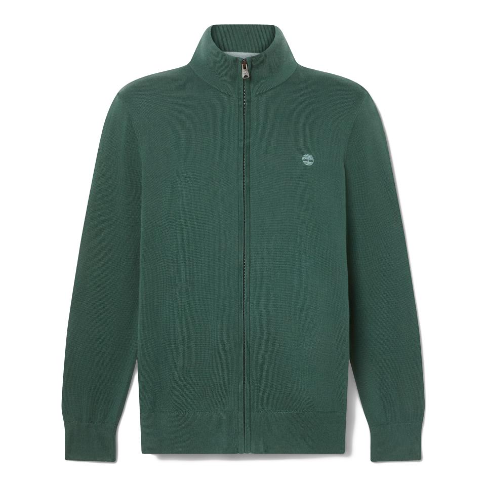 Williams River Cotton Yd Full Zip Sweater Green Gables
