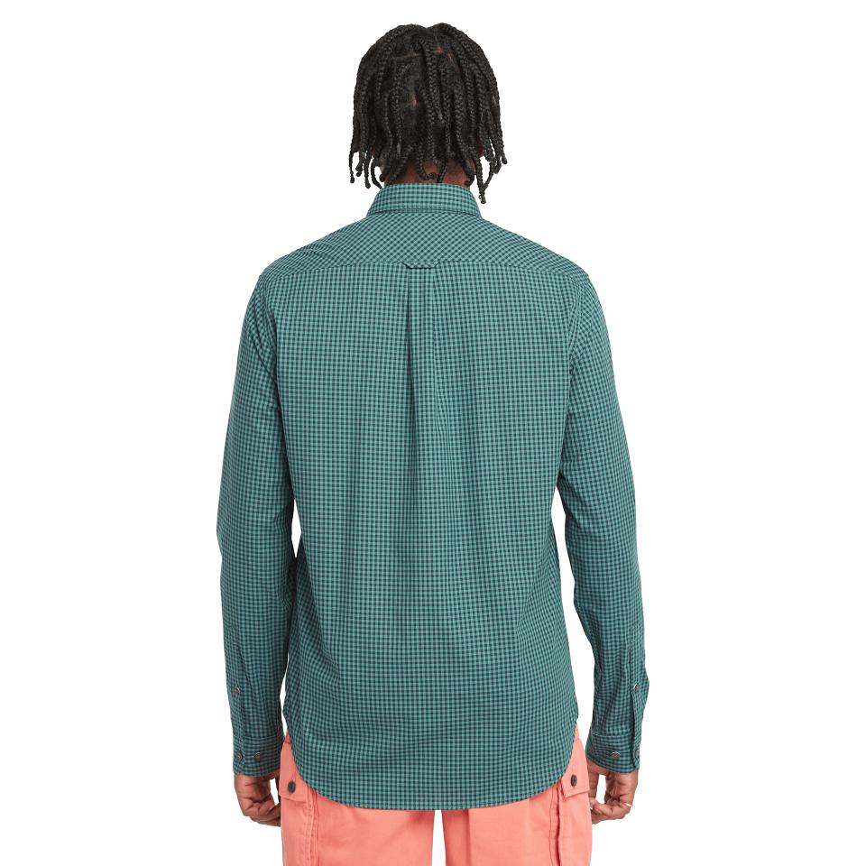 Micro Gingham Poplin Shirt Sea Pine Yd