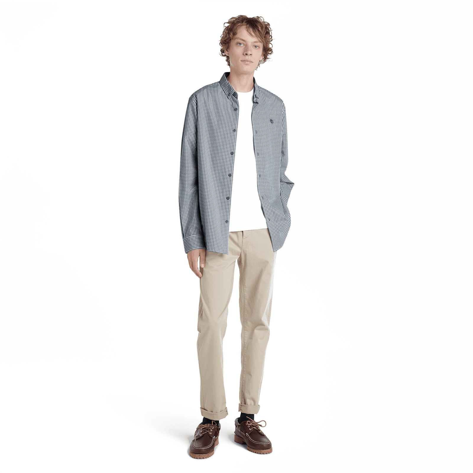 Micro Gingham Poplin Shirt Dark Denim Yd