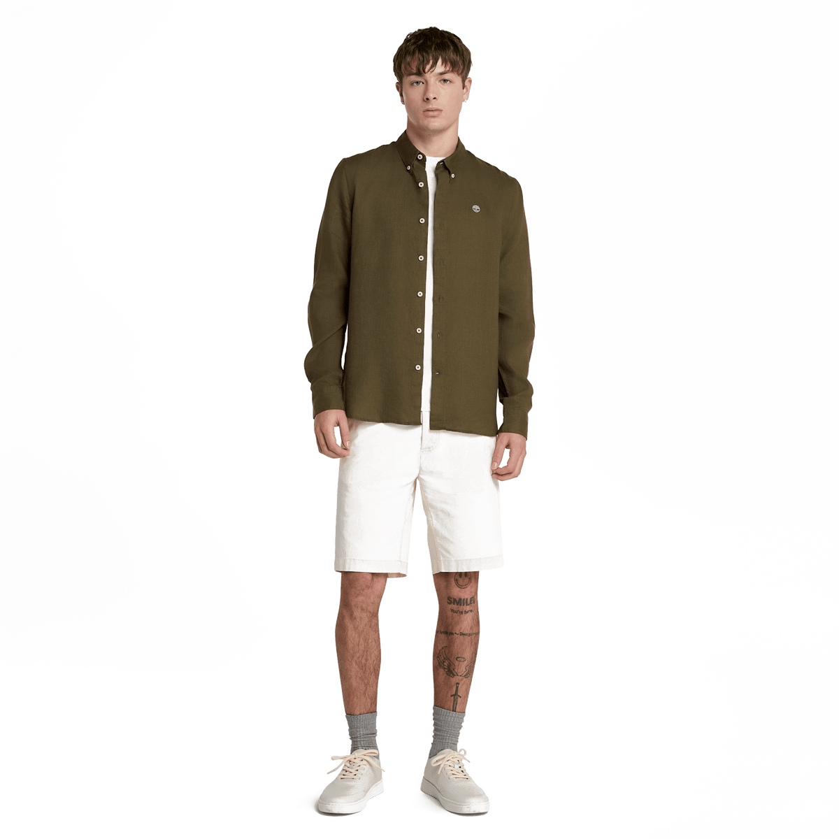 Mill Brook Linen Shirt Leaf Green