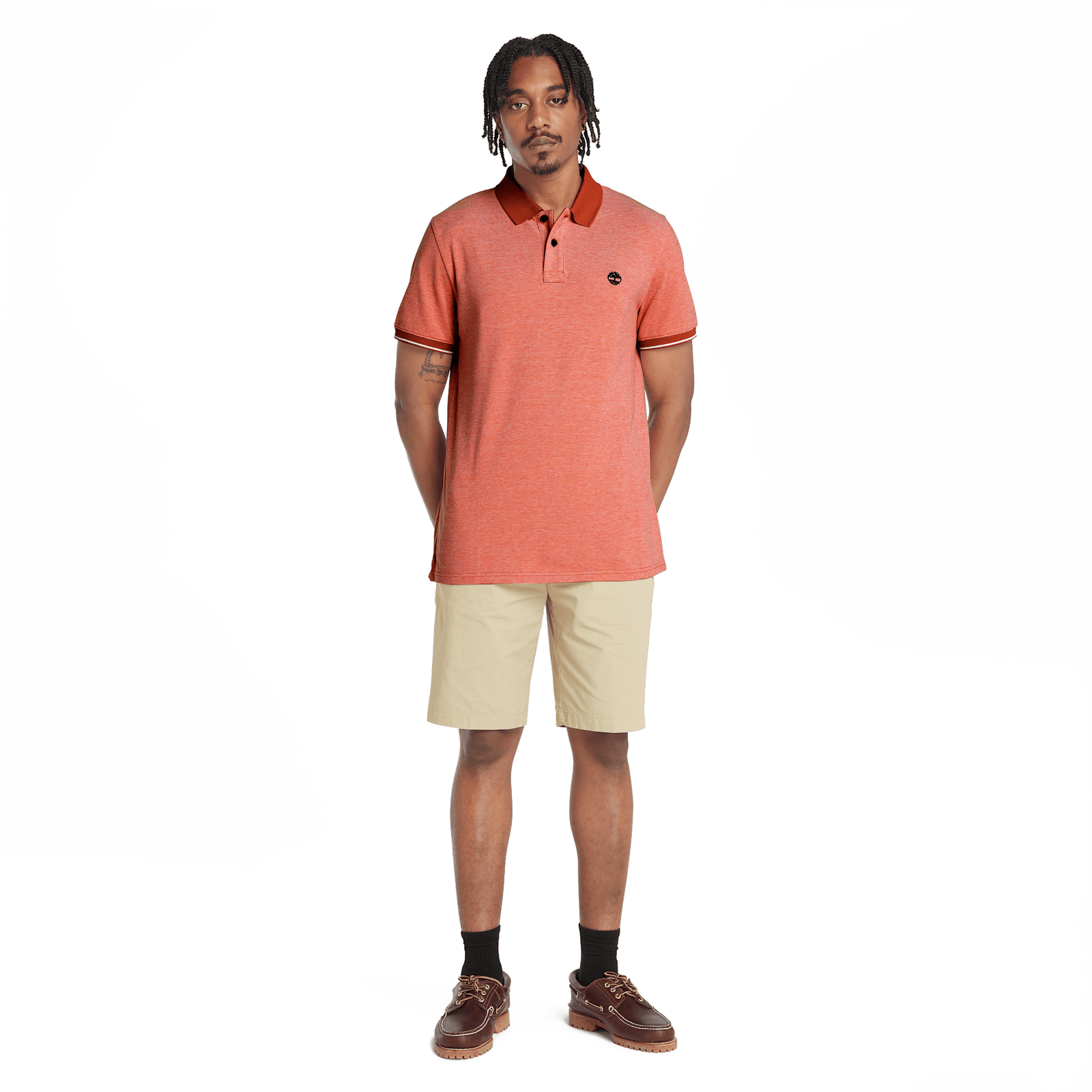 Oyster River Oxford Short Sleeve Polo Burnt Sienna-App