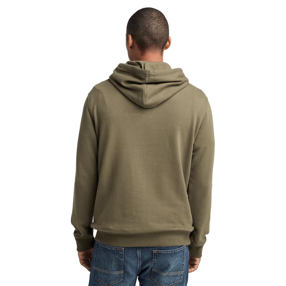 Kennebec River Front Camo Tree Logo Hoodie Leaf Green