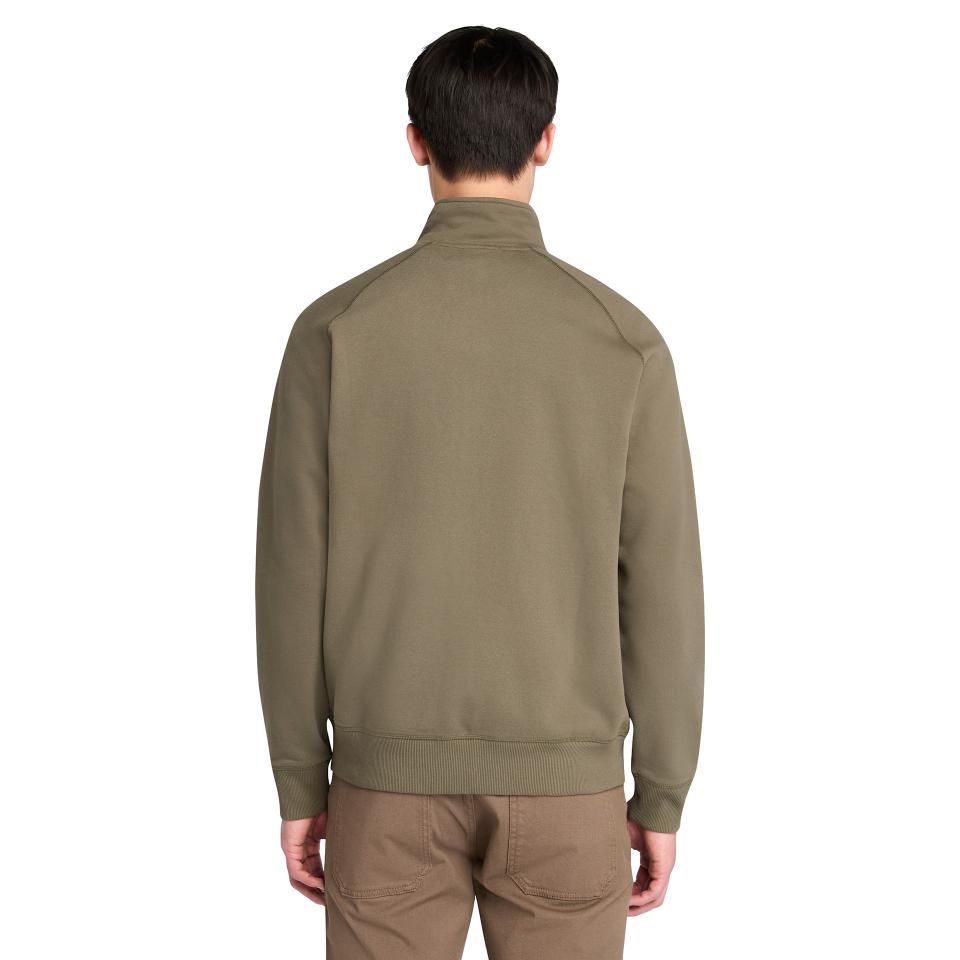 Exeter River Brushed Back Full Zip Funnel Neck Leaf Green