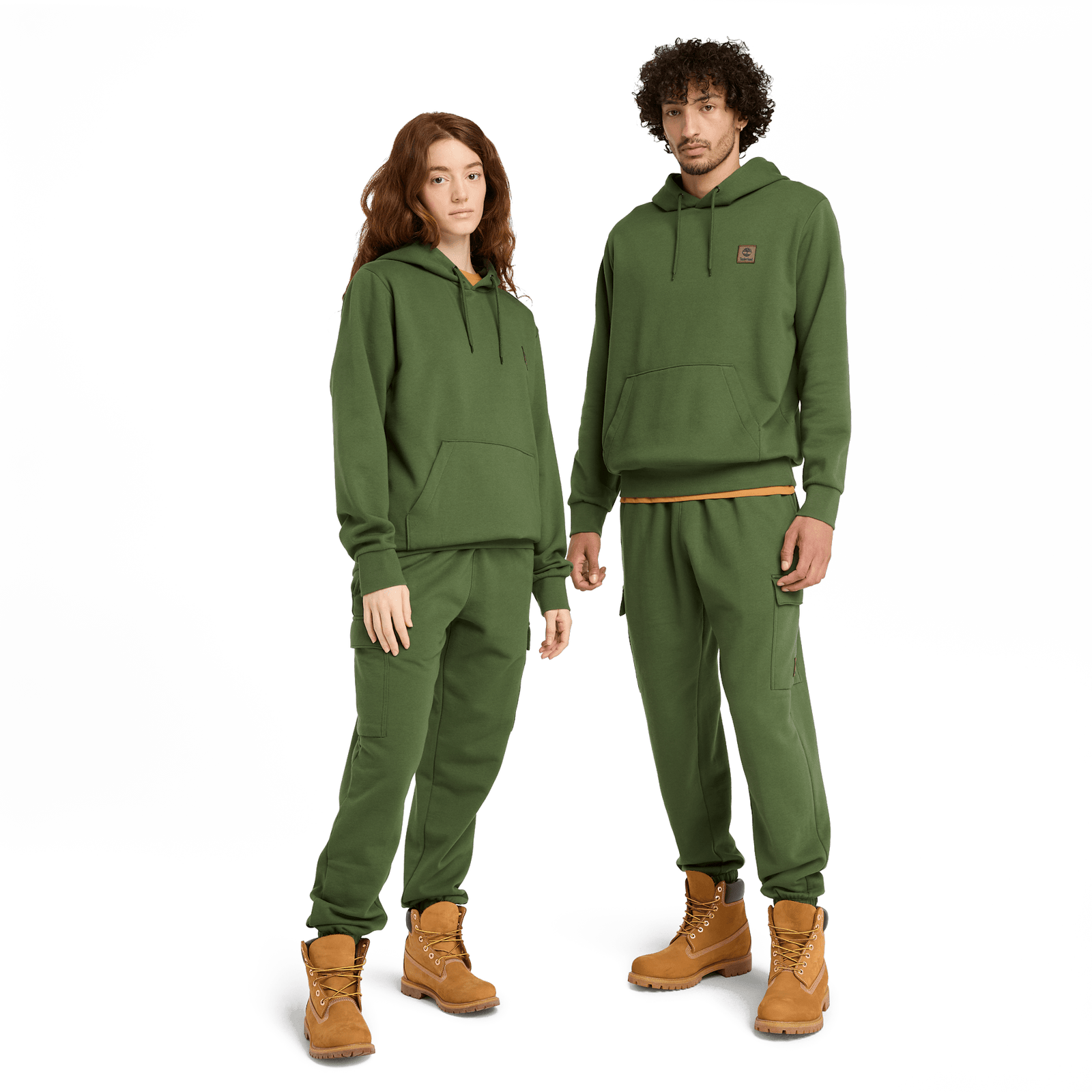 Woven Badge (Bb) Hoodie Black Forest Green