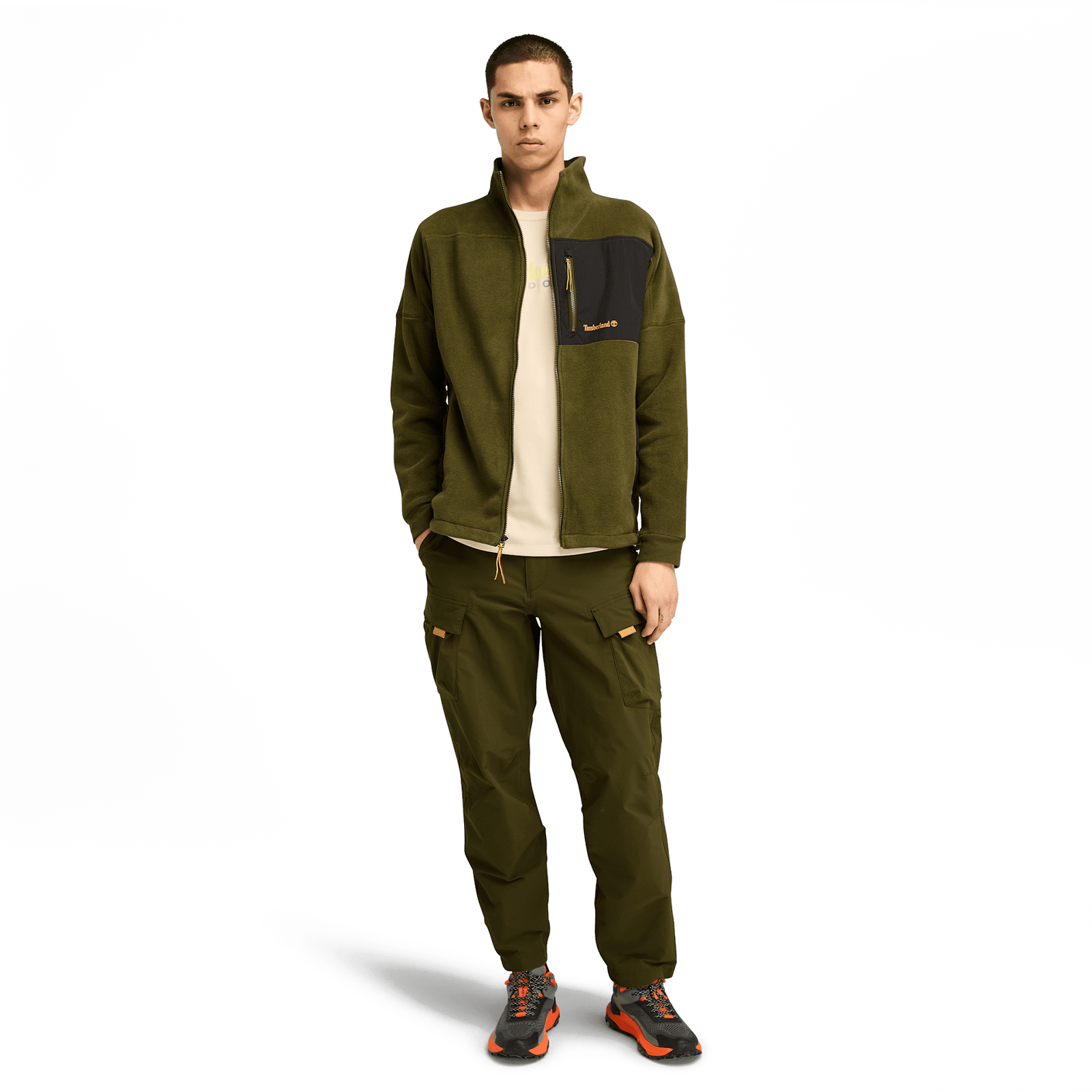 Polartec Mix Media Full Zip Fleece Dark Olive