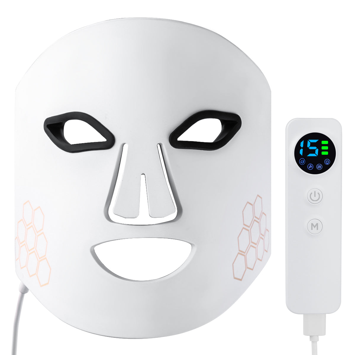 Masque Led Visage Luminotherapie 4 Couleurs - Blanc