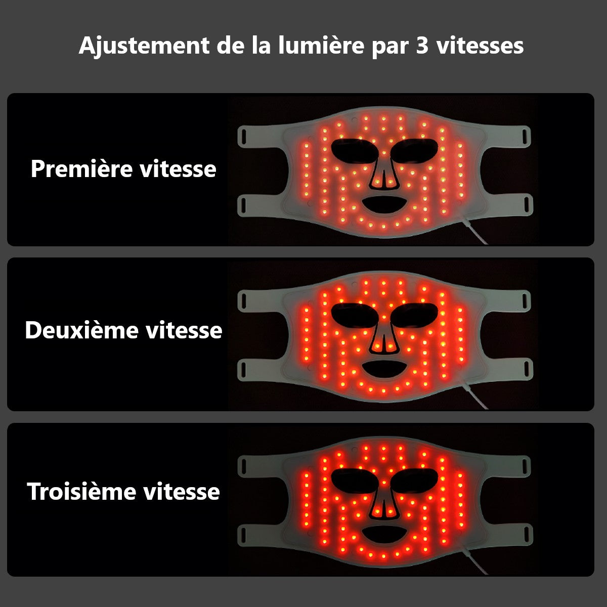 Masque Led Visage Luminotherapie 4 Couleurs - Blanc