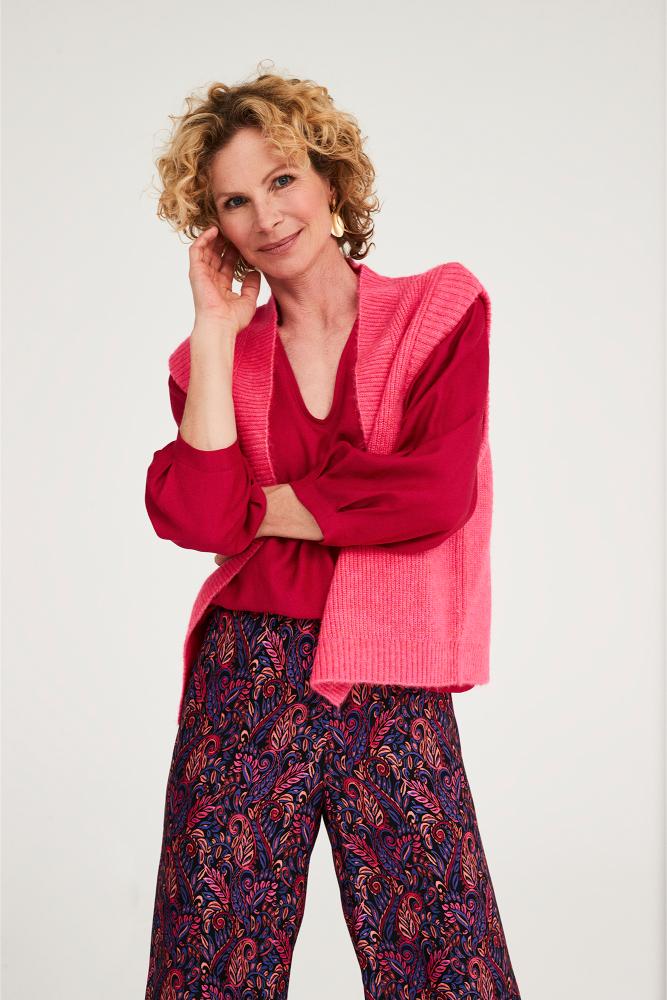 Améline - Cardigan Maille - Ariba - Fuchsia Rose