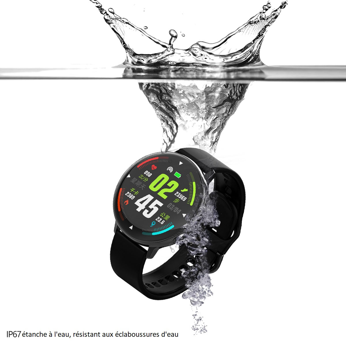 Montre Connectee  Multifonctions - Noir 